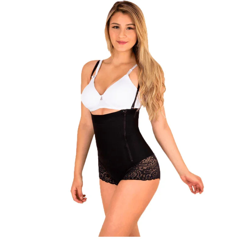 Vista lateral de faja cachetero térmico Sutil Fajas - Short moldeador con diseño de alta compresión para control de abdomen y perfil estilizado.