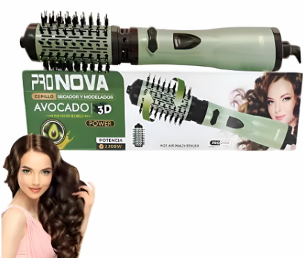 Cepillo secador y encrespador multifuncional - Moldeador de cabello eléctrico con tecnología de flujo de aire para secado y rizado.