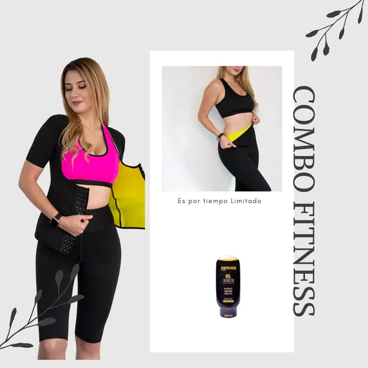 Combo Kit Reductor Sutil Fajas - Camisa térmica para sudoración, pantalón tipo pescador y Gel Reductor caliente.