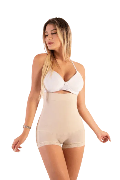 Faja media de powernet Sutil Fajas - Prenda moldeadora con panel de control abdominal en látex para alta compresión y soporte diario.