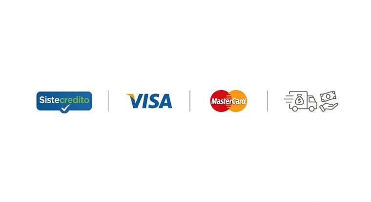 Iconos de medios de pago seguros en tienda virtual - Logotipos de tarjetas de crédito, débito, transferencias y opciones de pago contra entrega.