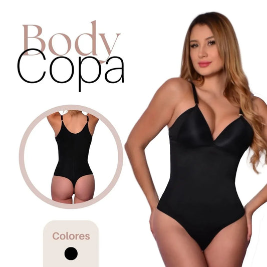 Body copa moldeador Sutil Fajas - Prenda de control con copas estructuradas para soporte de busto y panel de compresión abdominal.