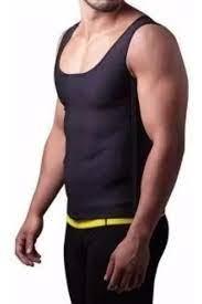 Vista frontal de Chaleco Shaper Térmico para hombre Sutil Fajas - Camisilla moldeadora de neopreno para sudoración y control de abdomen.