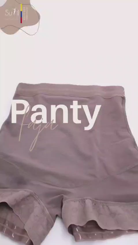 Video demostrativo de panty faja de powernet Sutil Fajas - Detalle en movimiento de texturas, alta compresión y panel de látex abdominal.
