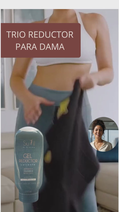 Video demostrativo de Combo Reductor Sutil Fajas - Guía de uso de chaleco moldeador, ajuste de cinturón térmico y aplicación de Gel Reductor.